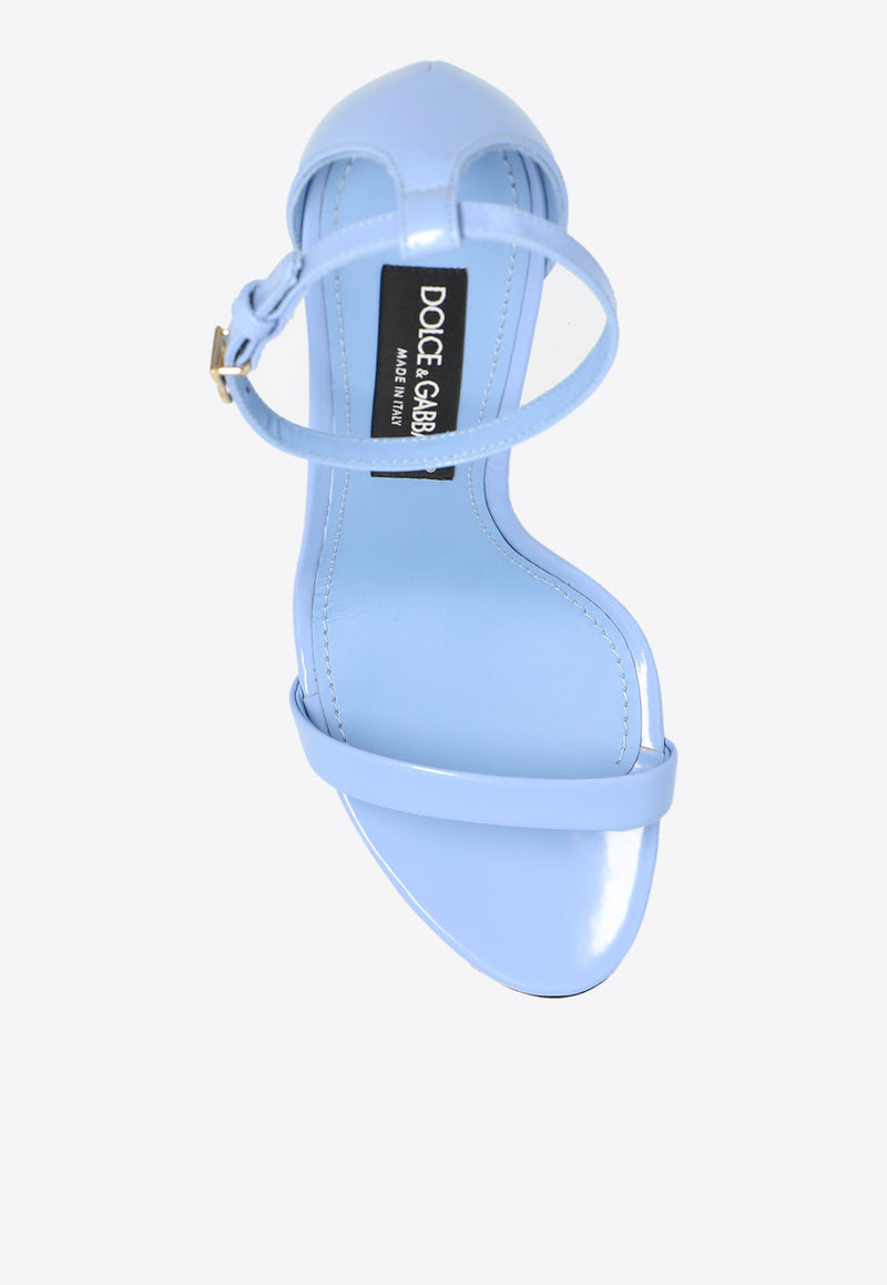 Dolce & Gabbana Keira 105 Polished Leather Sandals  Light Blue CR1717 A1037-80789