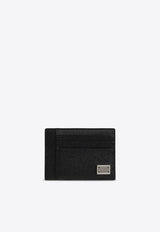 Dolce & Gabbana Logo Plaque Dauphine Leather Cardholder Black BP3325 AG219-80999