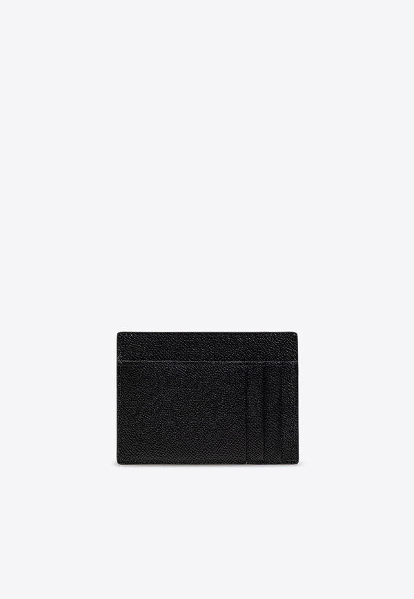 Dolce & Gabbana Logo Plaque Dauphine Leather Cardholder Black BP3325 AG219-80999