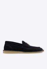 Dolce & Gabbana DG Logo Suede Loafers Navy CP0182 AS707-8H610