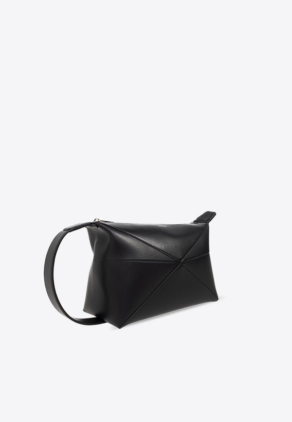 Loewe Puzzle Fold Pouch Bag Black C510WBPX01 0-BLACK