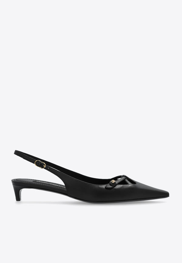 Dolce & Gabbana Mun 30 Nappa Leather Slingback Pumps Black CG0811 A1953-80999