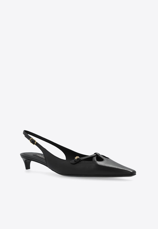 Dolce & Gabbana Mun 30 Nappa Leather Slingback Pumps Black CG0811 A1953-80999