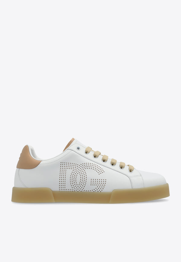 Dolce & Gabbana Portofino Low-Top Leather Sneakers White CS2277 A9U73-8Z151