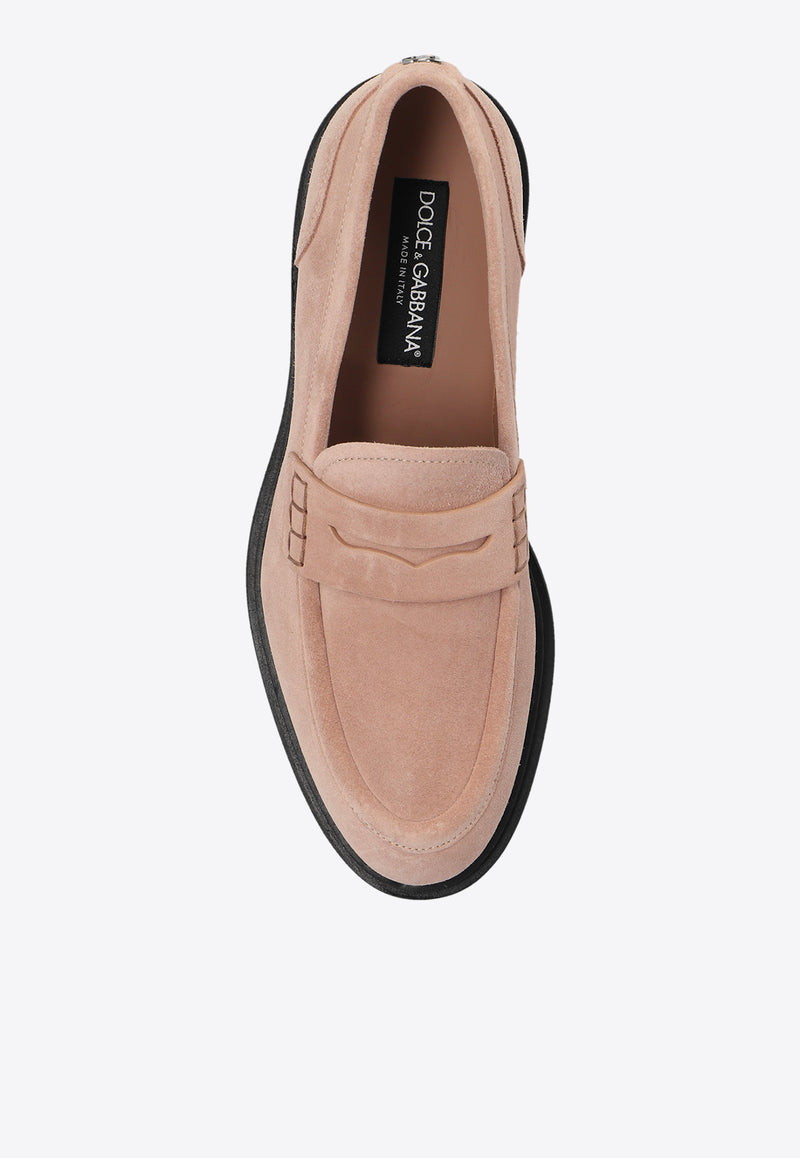 Dolce & Gabbana Suede Penny Loafers Pink CM0078 AS915-8H424