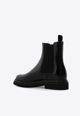 Dolce & Gabbana Leather Chelsea Ankle Boots Black CT1049 A1203-80999