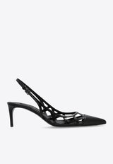 Dolce & Gabbana 75 Calf Leather Slingback Pumps Black CG0778 A1037-80999