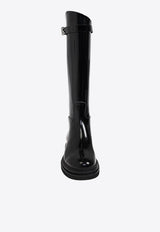 Dolce & Gabbana Logo Plaque Leather Equestrian Boots Black CU1141 A5185-80999