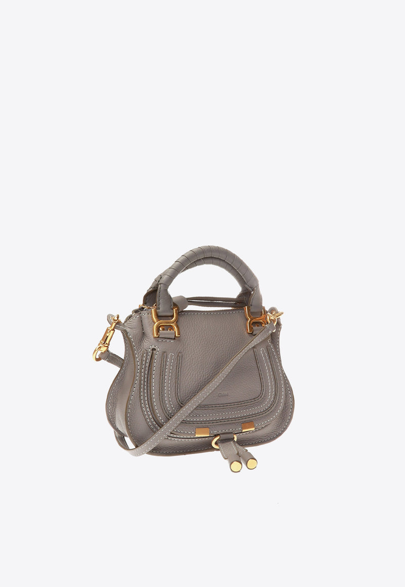 Chloé Mini Marcie Leather Top Handle Bag Gray CHC20SS827 161-053