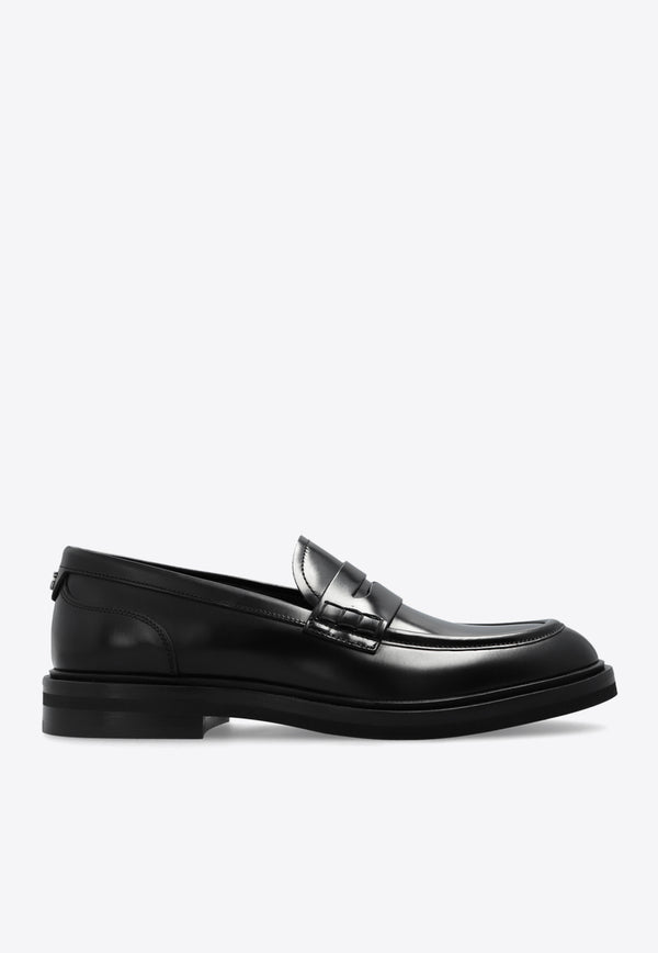 Dolce & Gabbana Calf Leather Penny Loafers Black CM0078 A1203-80999