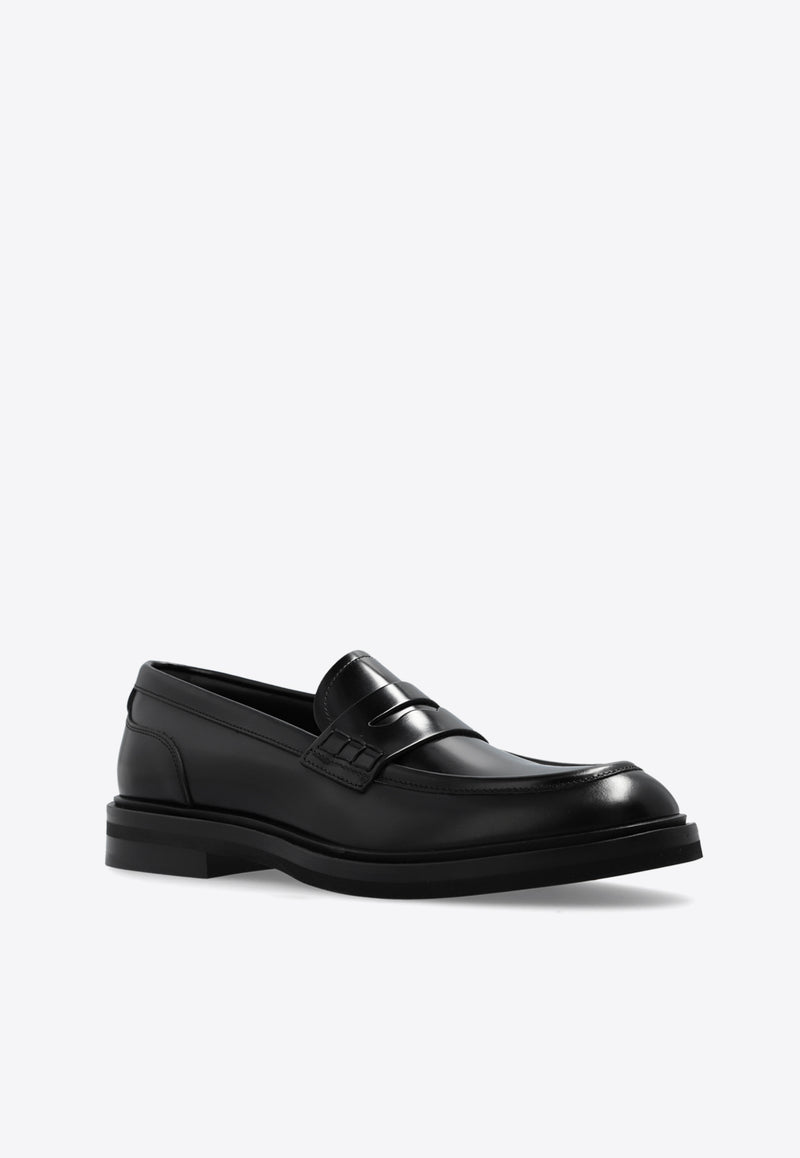 Dolce & Gabbana Calf Leather Penny Loafers Black CM0078 A1203-80999