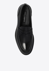 Dolce & Gabbana Calf Leather Penny Loafers Black CM0078 A1203-80999