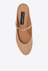 Dolce & Gabbana Vally Nappa Mordore Flat Mules Beige CI0174 A9U91-80010