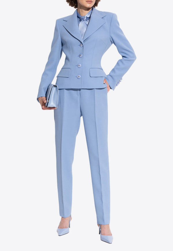 Dolce & Gabbana Single-Breasted Wool Blazer Light Blue F27ADT FU2L8-F3981