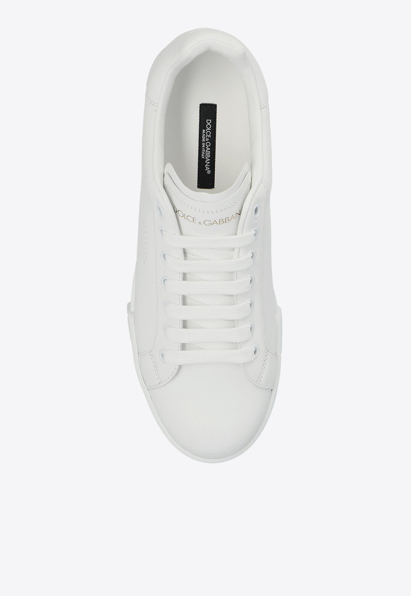 Dolce & Gabbana Portofino Low-Top Leather Sneakers White CK2277 AV066-89642