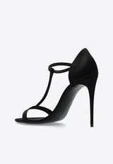 Dolce & Gabbana Keira 105 T-bar Satin Sandals  Black CR1766 A7630-80999