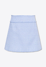 Dolce & Gabbana Raschel Tweed Wool Mini Skirt Light Blue F4CR5T HUMUA-F3981