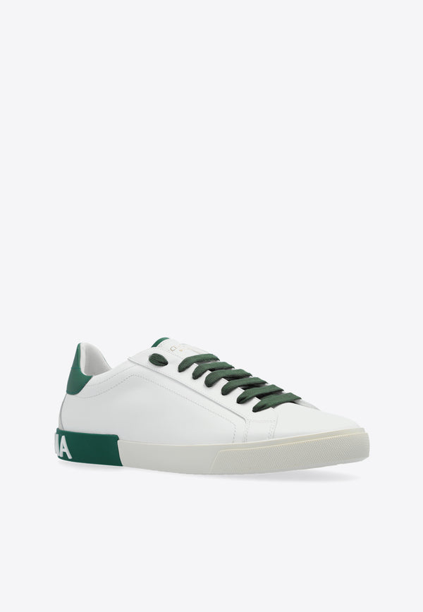 Dolce & Gabbana Portofino Low-Top Leather Sneakers White CS2203 AM779-8C831