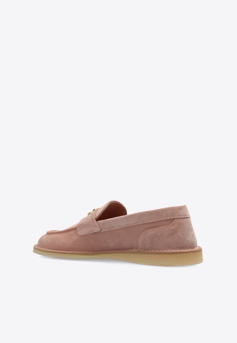 Dolce & Gabbana DG Logo Suede Loafers Pink CP0182 AS707-8H424