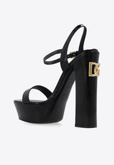 Dolce & Gabbana Keira 145 Leather Platform Sandals Black CR1340 A1037-80999