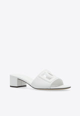 Dolce & Gabbana Bianca 40 DG Logo Leather Mules White CR1755 AY329-80001