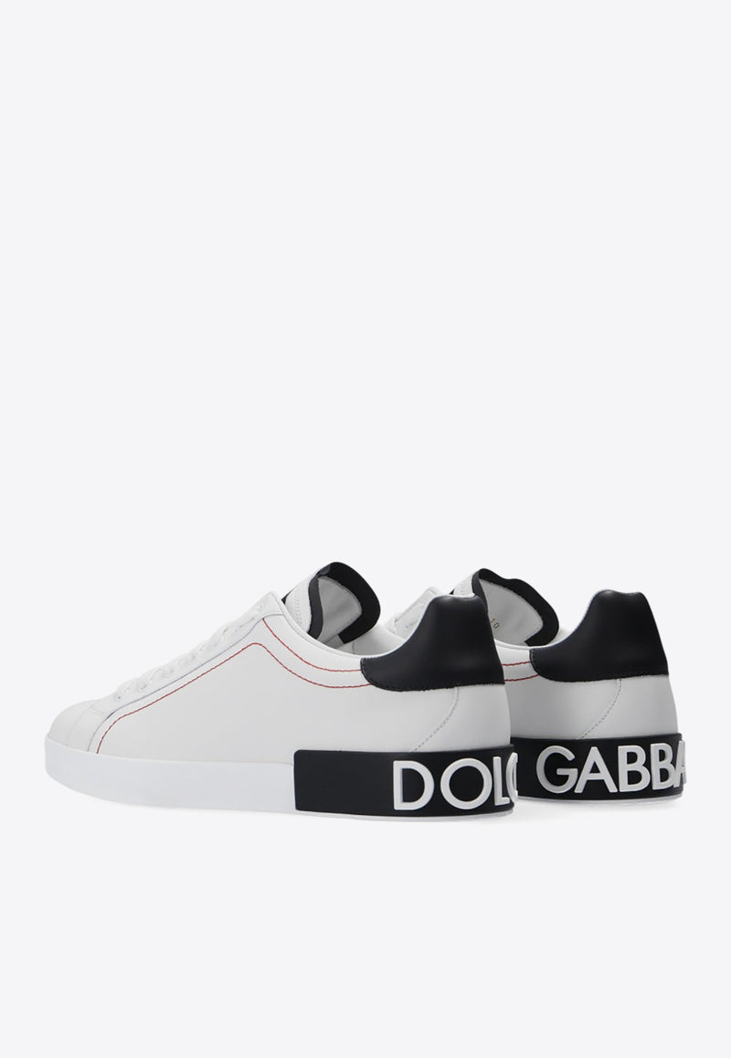 Dolce & Gabbana Portofino Leather Low-Top Sneakers White CS1760 AH526-89697