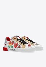 Dolce & Gabbana Kids Girls Portofino Leather Sneakers Multicolour D11278 AB315-HWF57
