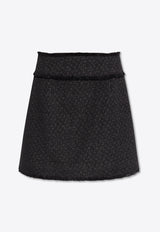 Dolce & Gabbana Wool Raschel Tweed Mini Skirt Black F4CR5T GDCLW-N0000