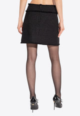 Dolce & Gabbana Wool Raschel Tweed Mini Skirt Black F4CR5T GDCLW-N0000