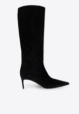 Dolce & Gabbana Lollo 60 Knee-High Suede Boots Black CU1139 A6807-80999