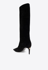 Dolce & Gabbana Lollo 60 Knee-High Suede Boots Black CU1139 A6807-80999