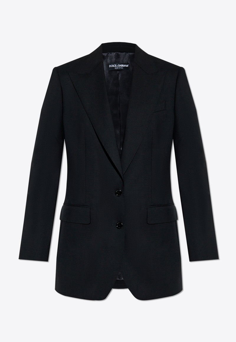 Dolce & Gabbana Single-Breasted Wool Blazer Black F290XT FU28D-N0000