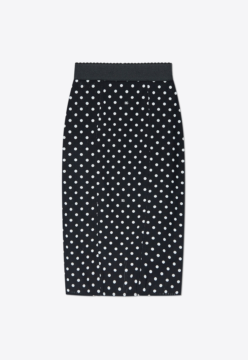 Dolce & Gabbana Polka Dot Print Pencil Skirt Black F4CWKT FSUBG-HNZQW