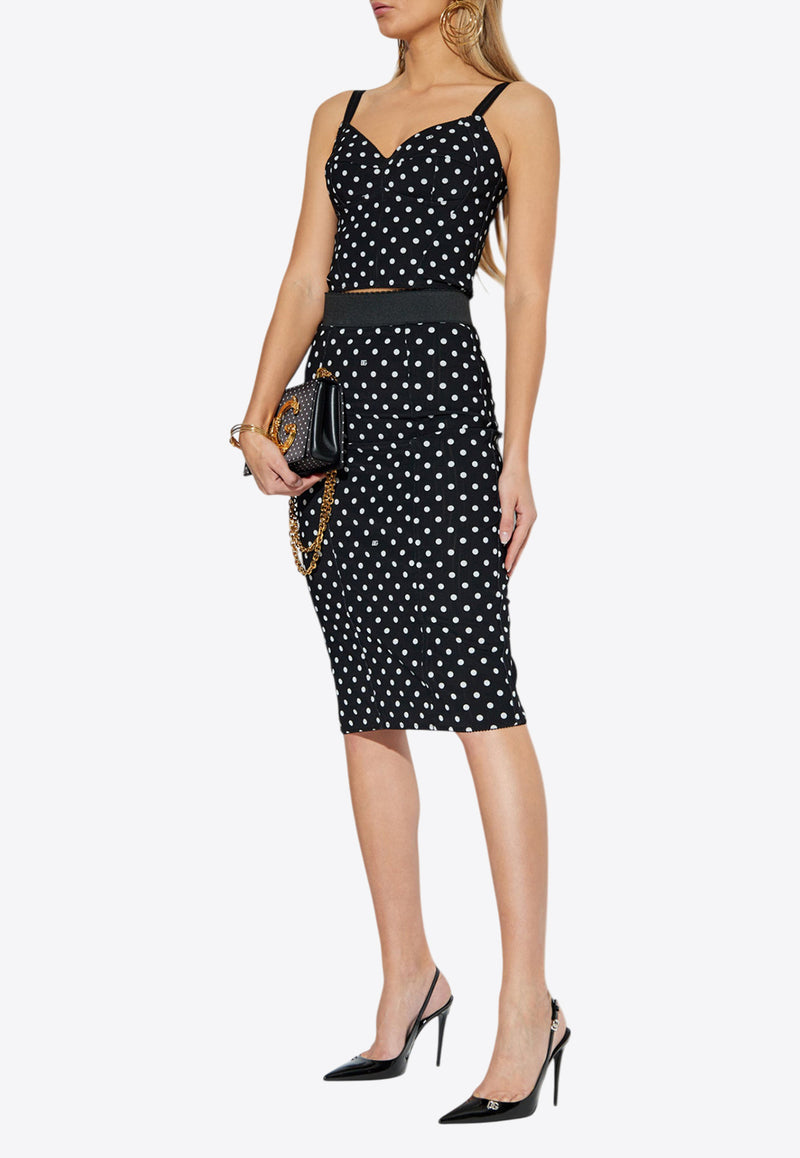 Dolce & Gabbana Polka Dot Print Pencil Skirt Black F4CWKT FSUBG-HNZQW