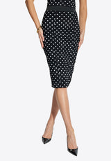 Dolce & Gabbana Polka Dot Print Pencil Skirt Black F4CWKT FSUBG-HNZQW