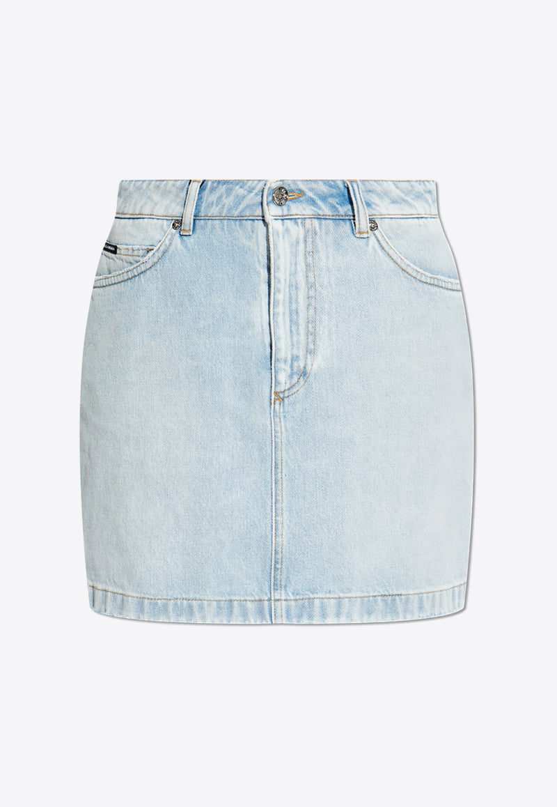 Dolce & Gabbana Stonewash Mini Denim Skirt Light Blue F4CX1D G8LS4-S9001