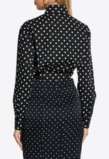 Dolce & Gabbana Polka Dot Cropped Shirt Black F5P61T FSFNR-HNZQW