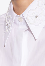 Dolce & Gabbana Embroidered-Collar Long-Sleeved Shirt White F5N86Z FU5GK-W0800