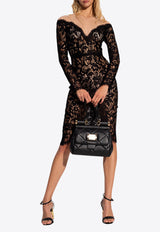 Dolce & Gabbana Floral Lace Sheer Dress Black F6R0AT FLMOK-N0000