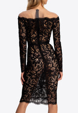 Dolce & Gabbana Floral Lace Sheer Dress Black F6R0AT FLMOK-N0000