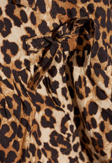 GANNI Leopard Print Blouse Beige F9116 6488-943