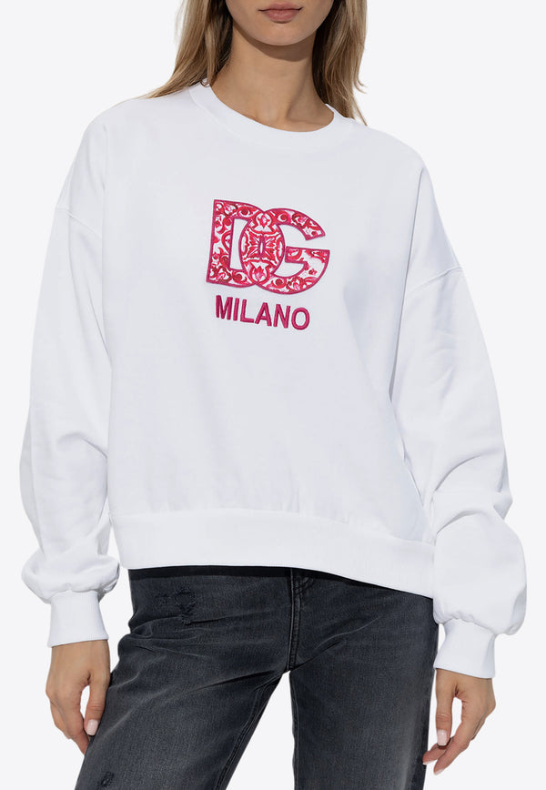 Dolce & Gabbana DG Milano Patch Sweatshirt White F9Q92Z GDBVW-S8400