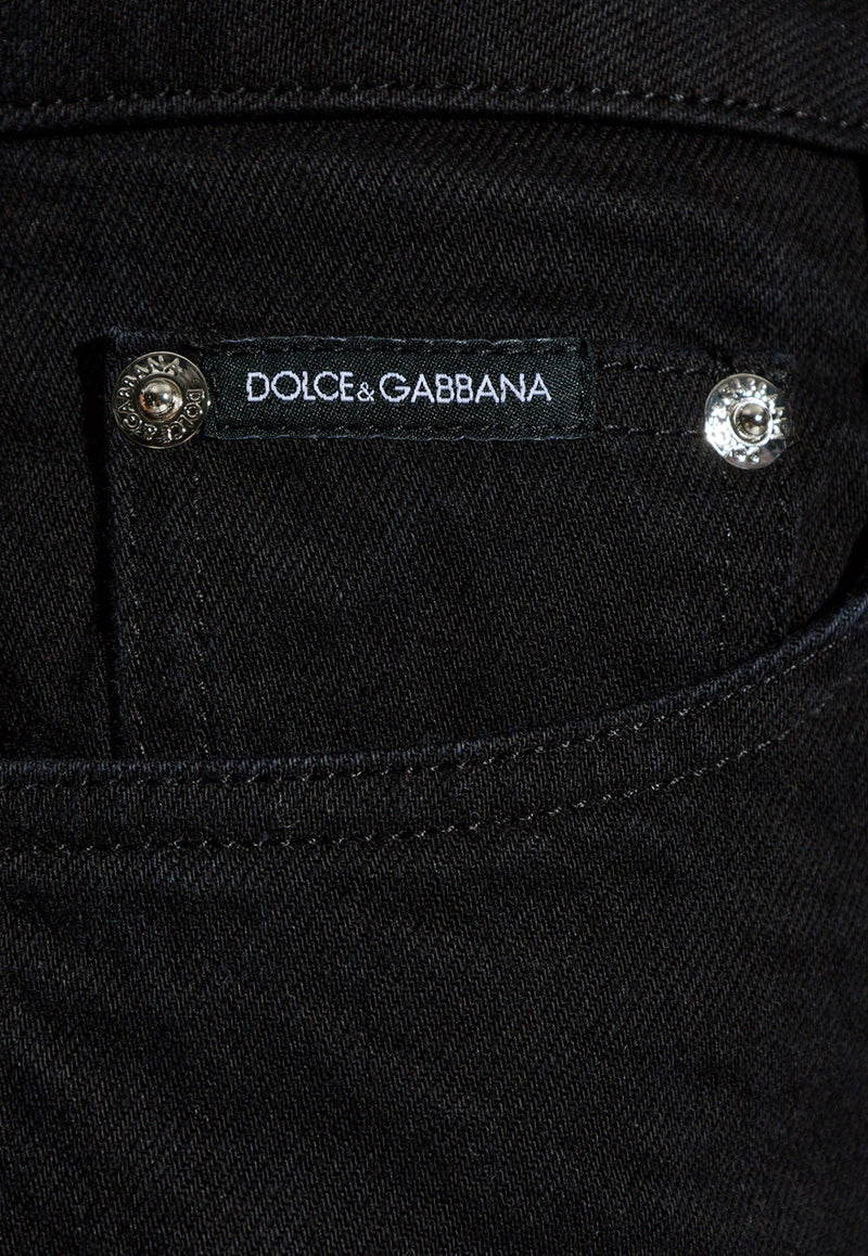 Dolce & Gabbana Logo Tag Boyfriend Jeans Black FTAIAD G8KD1-S9001