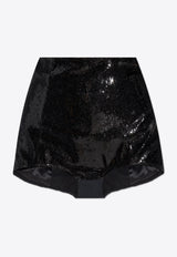 Dolce & Gabbana High-Rise Sequined Shorts Black FTABOT FLSIM-N0000