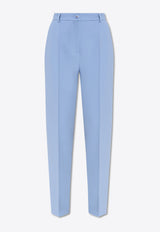 Dolce & Gabbana Straight-Leg Tailored Wool Pants Light Blue FTAM2T FU2L8-F3981