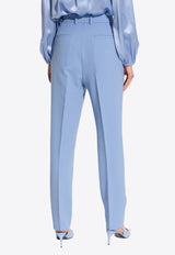 Dolce & Gabbana Straight-Leg Tailored Wool Pants Light Blue FTAM2T FU2L8-F3981