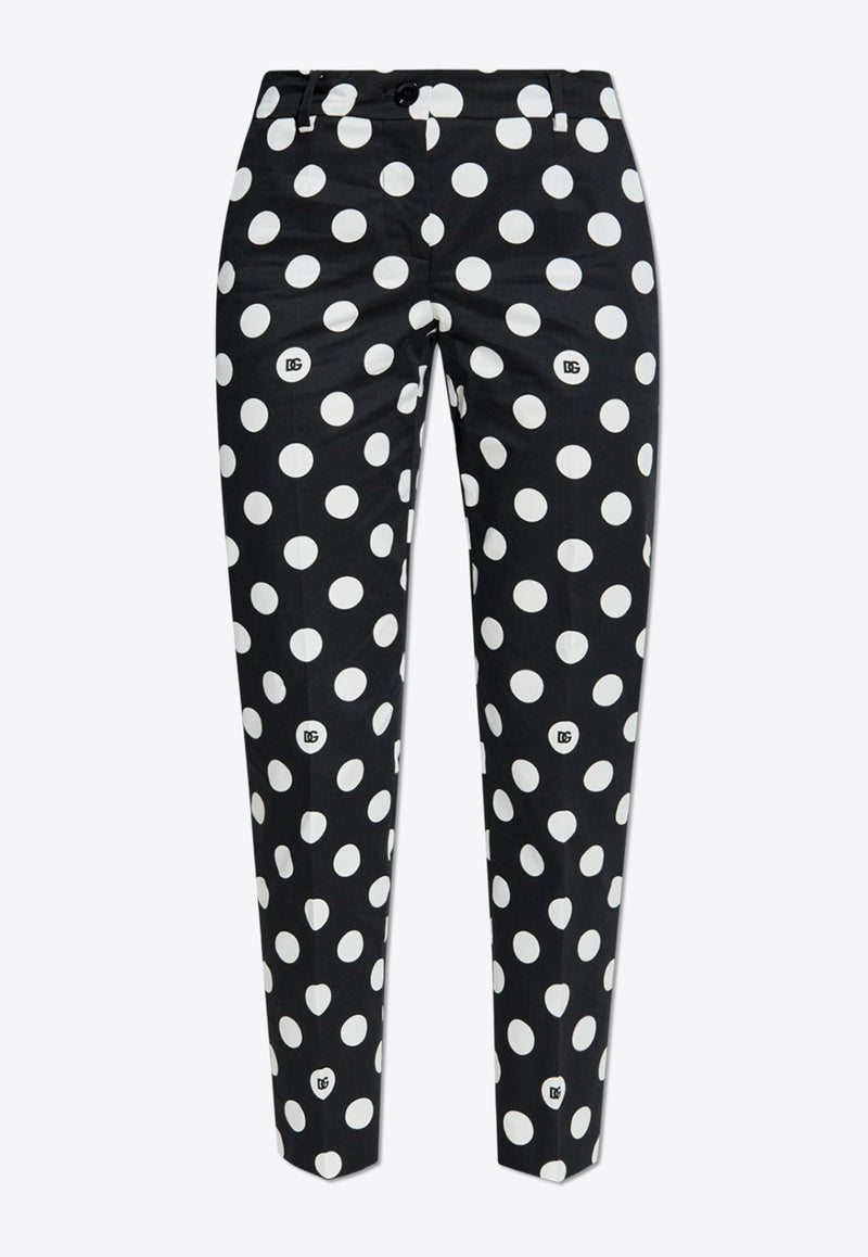 Dolce & Gabbana Polka Dot Print Slim-Leg Pants Black FTC5VT FSFNQ-HNZSW