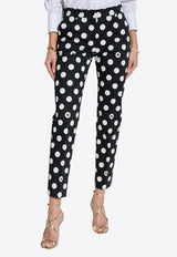 Dolce & Gabbana Polka Dot Print Slim-Leg Pants Black FTC5VT FSFNQ-HNZSW