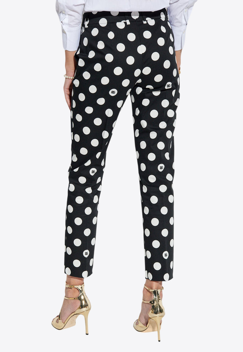 Dolce & Gabbana Polka Dot Print Slim-Leg Pants Black FTC5VT FSFNQ-HNZSW