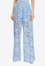 Dolce & Gabbana Flared Floral Lace Pants Light Blue FTC1YT HLM7L-F3981